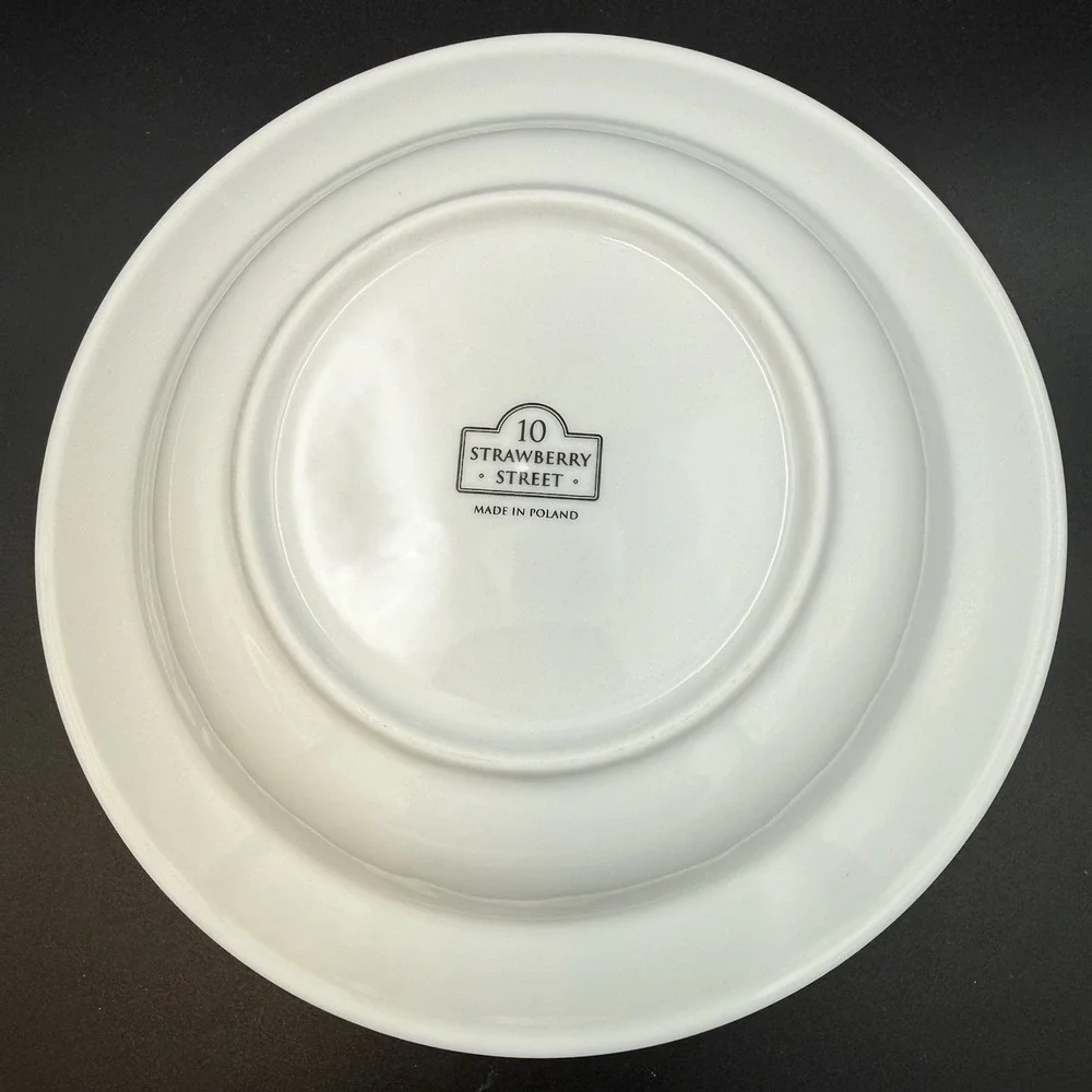 *Single Bowl* - Ten 10 Strawberry Street Fish Navy Rimmed Soup BOWL 8 7/8 Poland